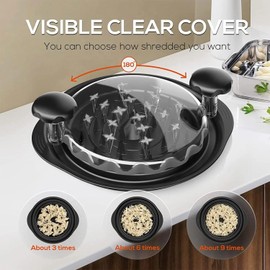 Large Chicken Shredder Chicken Breast Shredder Tool Twist with Brush&Fork, Visible Meat Shredder Machine, Strong Anti-Slip Strip, Ergonomic Handle, BPA Free, Suitable for Pork Beef Chicken