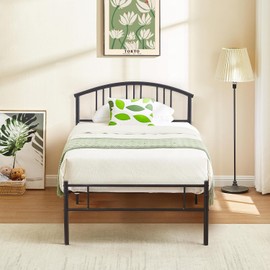 VECELO Twin Bed Frame with Headboard and Footboard, 14 Inch Metal Platform Mattress Foundation, Sturdy Premium Steel Slat/No Box Spring Needed