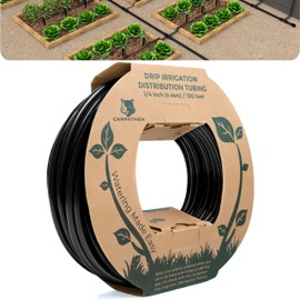 CARPATHEN 1/4 Drip Irrigation Tubing - 100 ft Black Drip Irrigation Hose Perfect for DIY Garden Irrigation System, Hydroponics, Misting, or as Blank Distribution Tubing for Any Garden Project