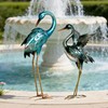 Ratuor Garden Crane Statues Blue Heron Metal Birds Yard Art