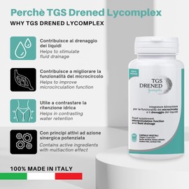 TGS Drened Lycomplex | Draining Supplement | Promotes Microcirculation | with Orthosiphon, Bromelain and Bilberry | 60 Vegetable Capsules