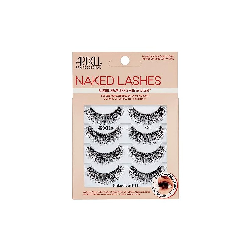 Ardell Strip Lashes Naked Lashes #421, 4 Pairs x 1-Pack