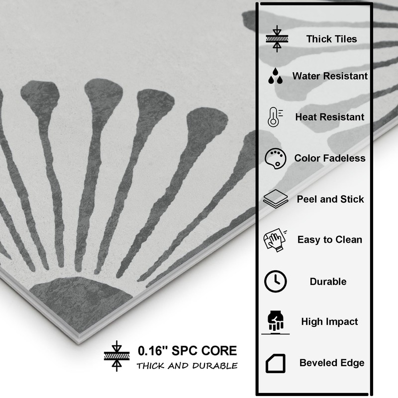 INNO STICKERS 16-Sheet Peel and Stick Floor and Wall Tile,