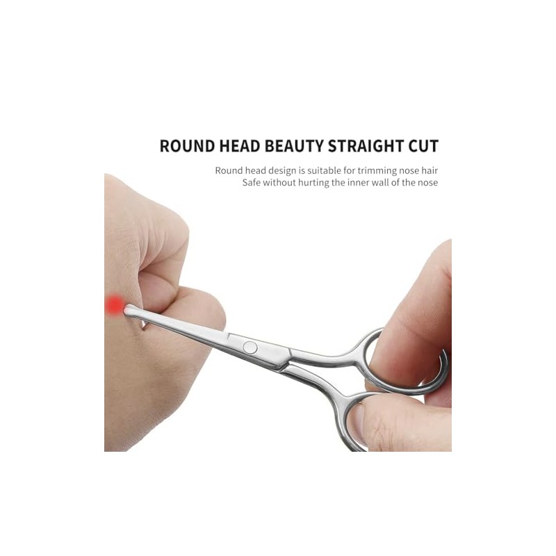 AsonTao Small Round Tip Nose Hair Scissors, Professional Grooming Scissors