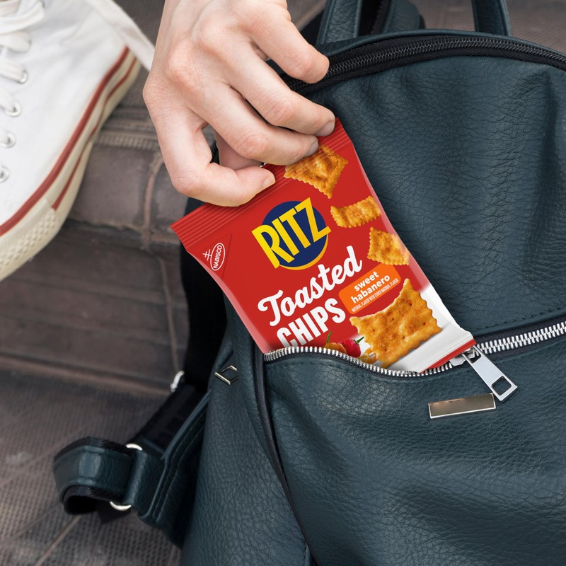 RITZ Toasted Chips Sweet Habanero Crackers, 12 Snack Packs