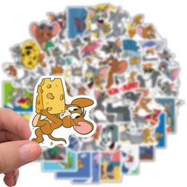 for Tom and Jerry Stickers Set of 50 Cute Anime for Tom and Jerry Stickers Waterproof Decals Cute Stylish Cartoon DIY Stickers Diary Suitcase Suitcase Snowboard Suitcase Guitar Car Water Bottle