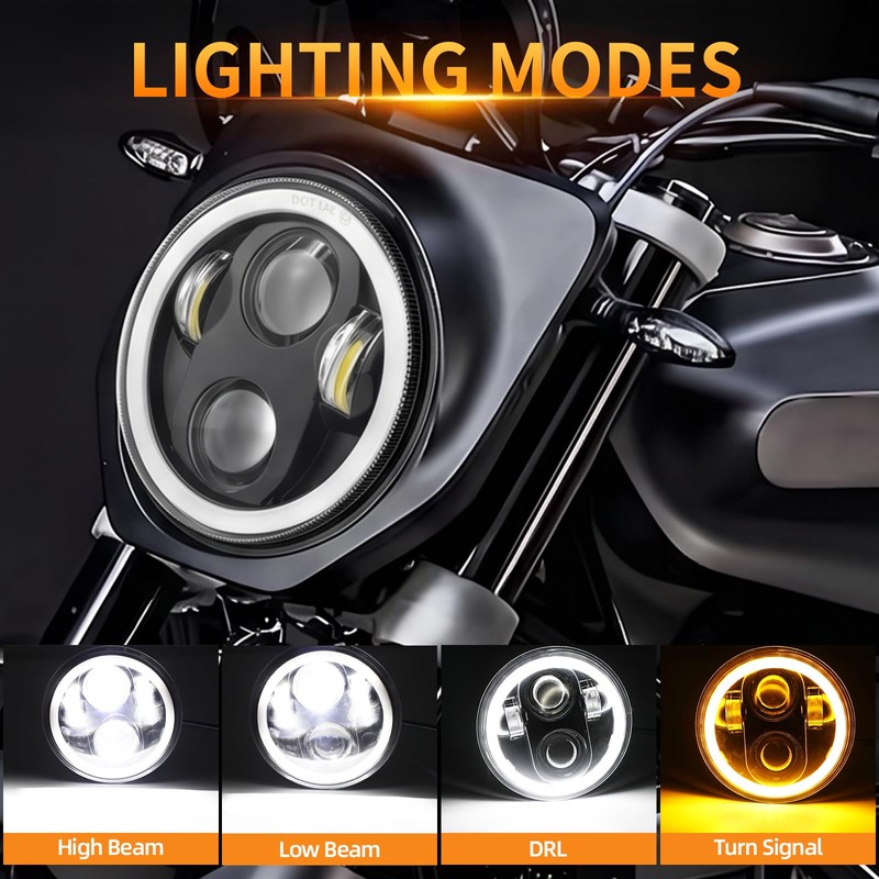 FZPJJNB 5.75 Inch Headlight For Yamaha VStar XVS 650 950
