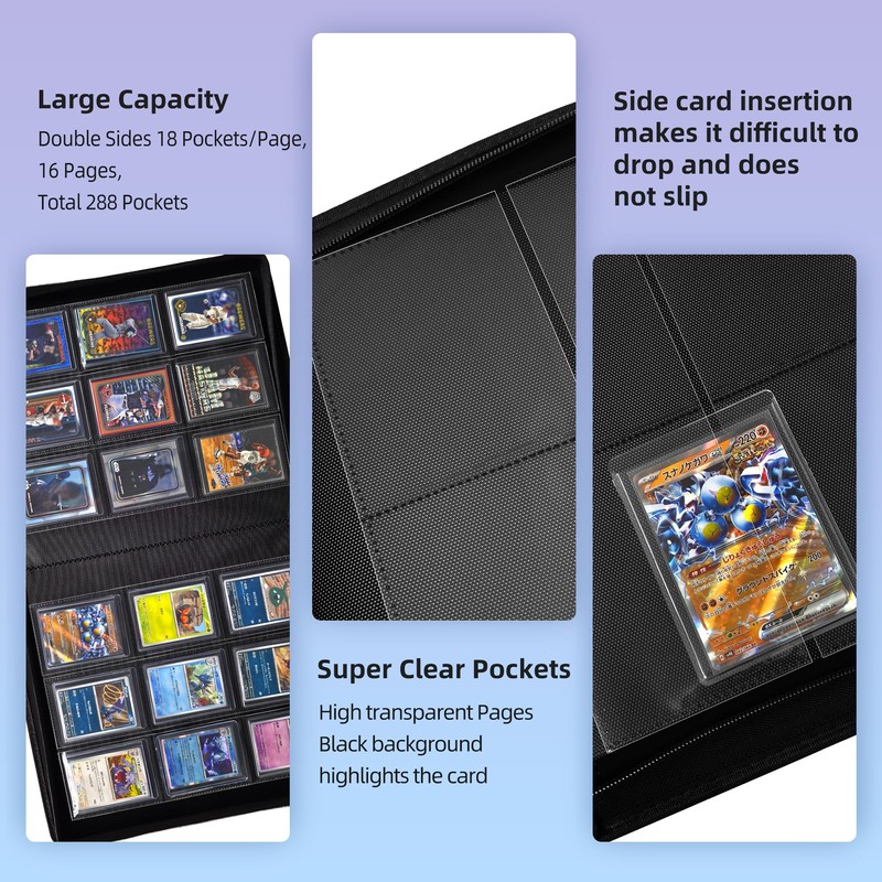 ARCHIVALPRO 9 Pocket Top Loader Binder | Holds 288 Toploader