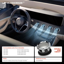 A-Premium Dashboard AC Heater Air Vent Compatible with F-250 F-350 F-450 F-550 Super Duty - 2011-2016, Chrome Silver