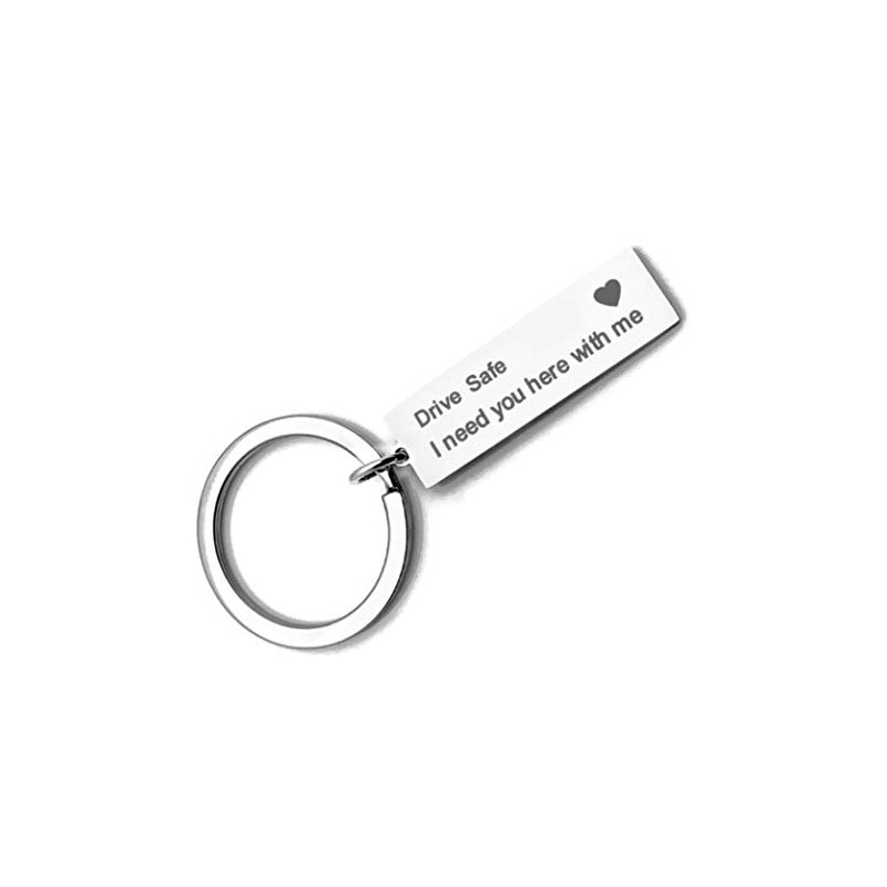 r_planning Key Ring, Key Holder, Stainless Steel, Plate, Safe Driving