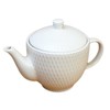 White Jewel Teapot 1 Litre Ceramic Geometric Diamond Glossy Coffee