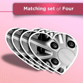 Vinyl Heart Stickers (Set of 4) - BW - Brake Caliper Alloy Wheel Car Fun Decals for Laptops,Tablets,Luggage,Scrap Booking,Fridges #36767