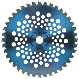 Safety 3 Chip Saw for Grass Cutting, R-Shaped Chip, 10.0 inches (255 mm) x 40 Pieces, Blue Tiger