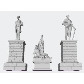 N Scale 1:160 3-D Printed Historical Statues Scenery - Lincoln and Hamilton (Unpainted)