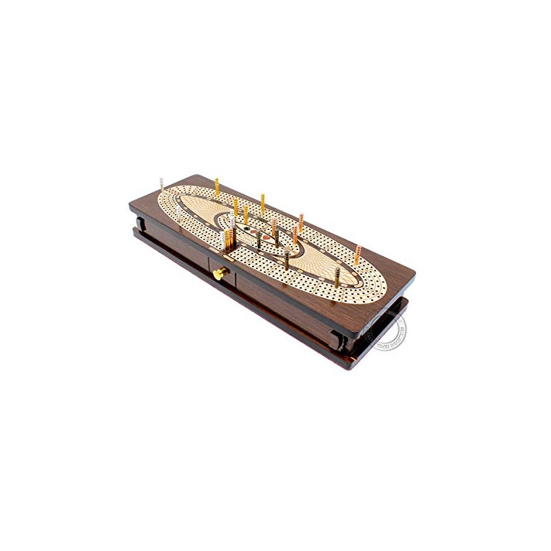 House of Cribbage - Continuous Cribbage Board Box Inlaid in