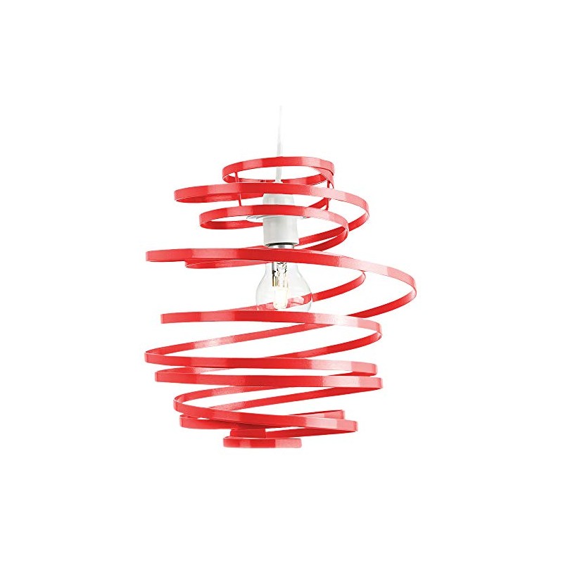 Modern Designer Vibrant Red Gloss Metal Double Ribbon Spiral Swirl