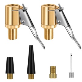 JASFLY 6 Stück Ventil Adapter, Messing Autoventil Adapter, Luftpumpe Aufsätze Mit Kegel Adaptern & Ballnadeln für Fahrrad Auto Schwimmkreis Basketball Aufblasen