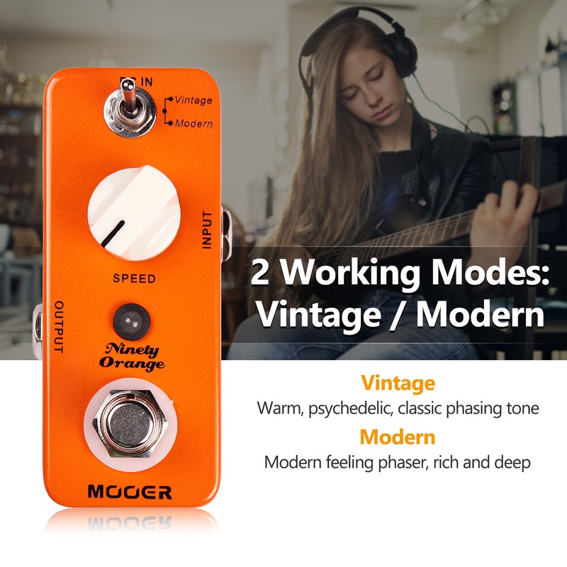 Mooer Ninety Orange Micro Mini Analog Phaser Electric Guitar Effect