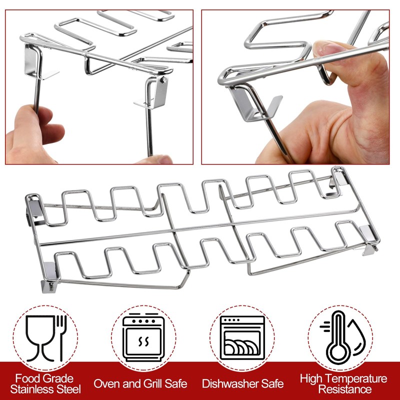 8 Pcs Chicken Leg and Wing Rack for Grill 14