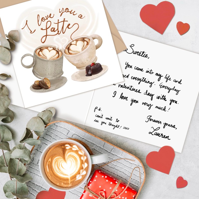 Valentines Day Card - Love You a Latte