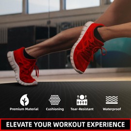 GymCope Exercise Equipment Mat 75.6x30, 6mm Thick High-Density Treadmill Mat for Exercise Bike, Elliptical, Exercise Mat for Jump Rope,Workout,Yoga, Gym Flooring for Hardwood Floor Carpet Protection