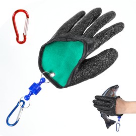 AOZUO Pack of 5 Fishing Accessories with 2 Hooks 2 Plastic Magnetic Buckles, Fishing Gloves Fishing Accessories Winter Fishing Accessories Waterproof Fishing Gloves Anti Cut Pike for Handling Pike