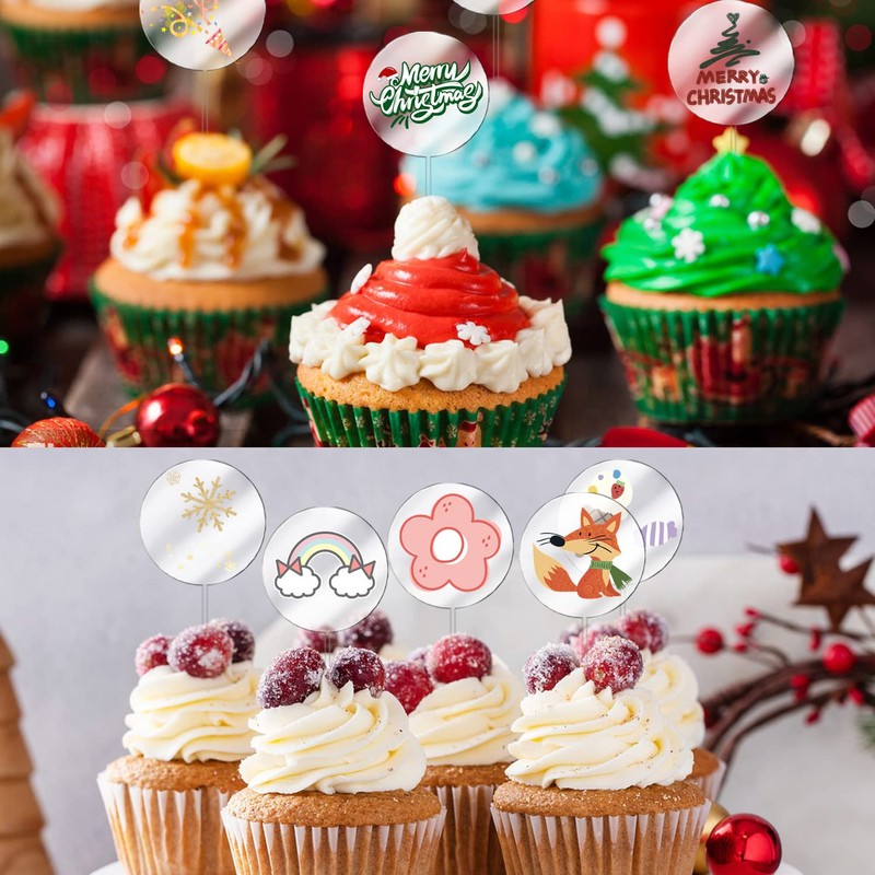 36 adornos acrílicos para tartas en blanco, para fiesta de