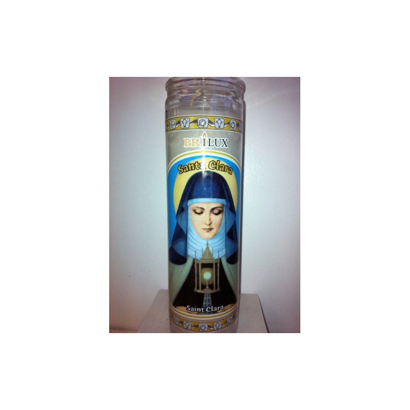 Brilux Saint Clara (Santa Clara) 7 Day Unscented White Candle