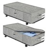 Large Sturdy Under Bed Storage with Wheels, 2 Pack 50L