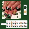 Rainbow Press on Nails Short Square St. Patrick's Day Fake