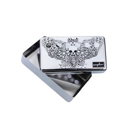 Guyker Humbucker Pickup Cover (50mm/52mm Pole Spacing) – Cupronickel Bridge and Neck Pickups Frame Set Replacement Parts for Les Paul LP Style Electric Guitar, Skull Wing Style, Chrome