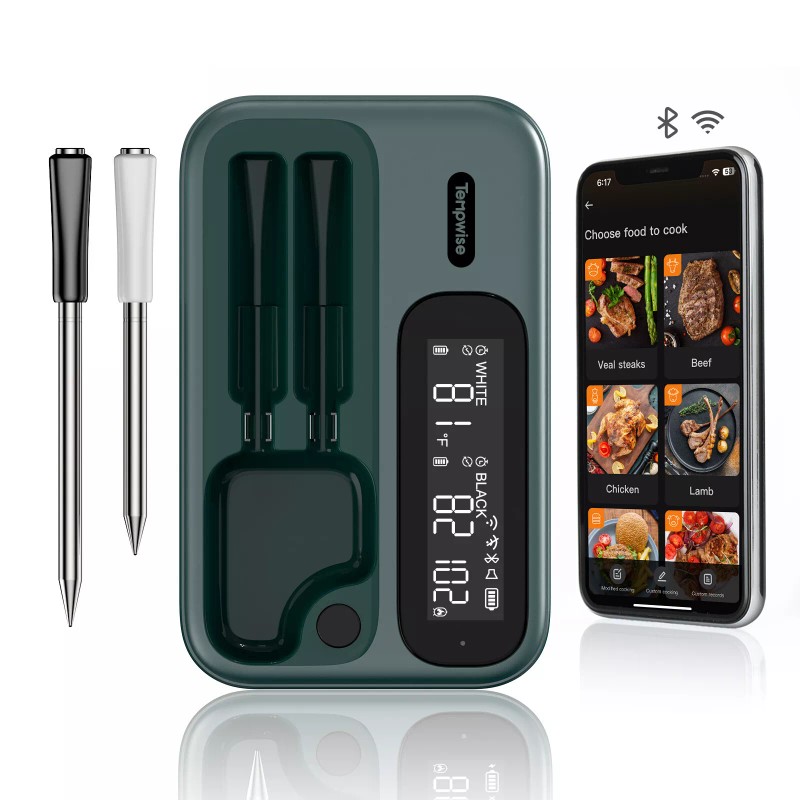 Tempwise Truly Wireless Cooking Meat Thermometer 5G WiFi Long/Short Probe
