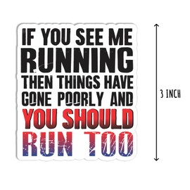 3Pcs - If You See Me Running Sticker - Hilarious Sticker - Toolbox - Helmet - Hard Hat - Water Bottle - Laptop - Kindle - Phone