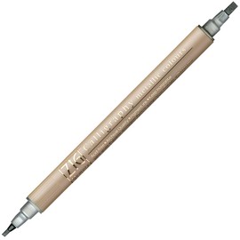 Kuretake Zig Memory System Twin Marker, Writer Metallic Colors, Silver (MS-8400-102)