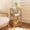 Fultyle End Table, Small Side Table with 3 Tier Open