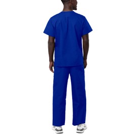Adar Uniforms, Universal Unisex Scrubs - Unisex Drawstring Scrub Set - 701 - Royal Blue - M