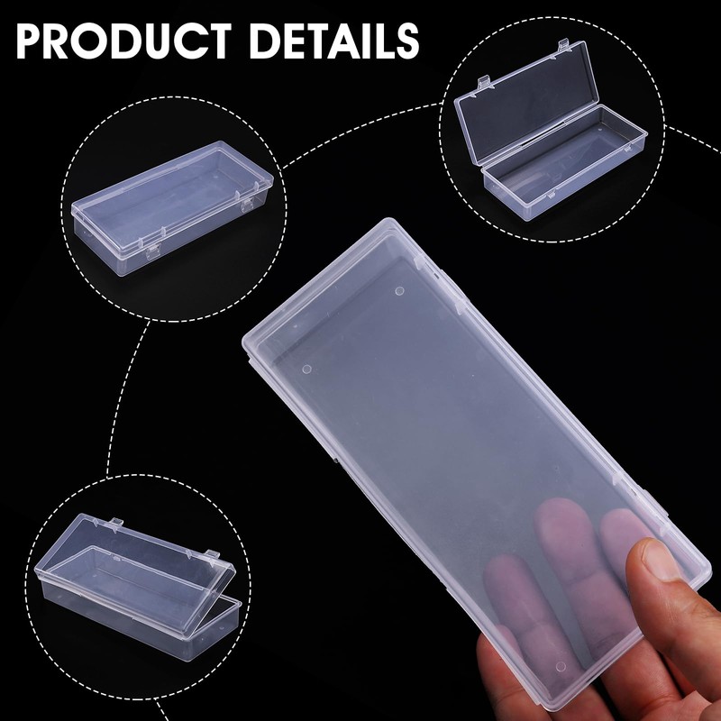 Dimeho 6 Inch Plastic Storage Boxes, 3 Pcs Rectangular Small
