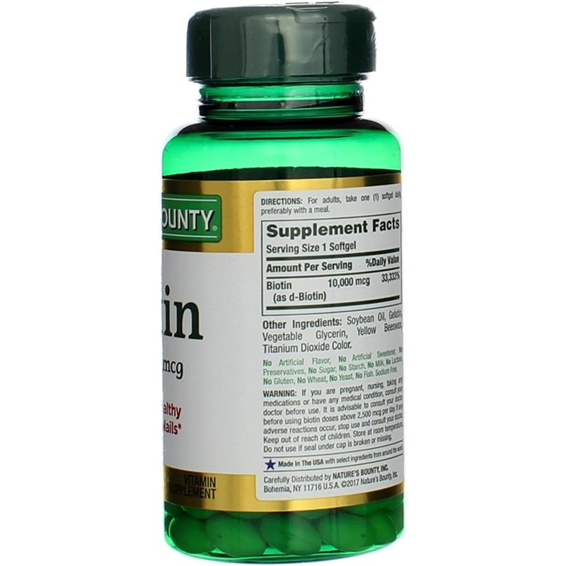 Nature's Bounty Biotin 10000 mcg, Supports Healthy Hair, Skin and