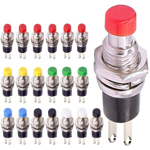 VISSQH 30 Pieces Mini Momentary Pressure Switch Lockless 2 Pins