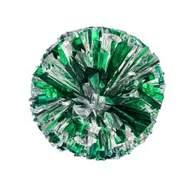 ZYBenda 2 Pack 12" Pom Poms, Cheerleading Pom Poms Cheerleader Pom Poms for Team Sports Dance Games Spirit Cheering (Green and Silver)