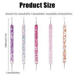 AYV 5 Piece Dotting Tool, Dotting Pen, Embossing Pen, Embossing Pen, Nail Dotting Pen Set, Double-Sided Dotting Set, Dotting Tool Nail Art Pens, Point Nail Art Tool Set