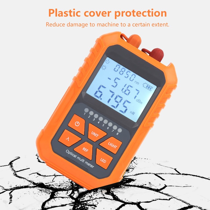 Optical Power Meter Mini Fiber Light Attenuation Tester Red‑Light All‑in‑One