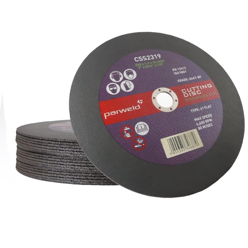 (Pack of 4) Parweld (9") 230mm x 1.9mm Thin Stainless