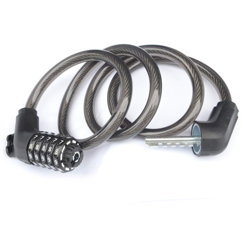 ZHEGE Bicycle Lock, Wire Lock, 5-Digit Passcode, Length 1200mm, Cross-Section