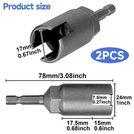 SmallCat 2 PCS Large Slotted Hurricane Wingnut Driver, 1/4" Hex Shank Wingnut Driver Bit for Panel Wing Nuts, Large Wing Nut Socket Drill Bit for Panel Nuts Screws Eye C Hook Bolt