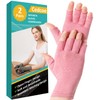 Cedcoe 2 Pairs Arthritis Gloves Fingerless Compression Gloves for Relieve