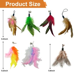 BRDXOOL 12er-Pack Feder-Ersatz-Stirnband-Glocken für Katzen, bissfest, erweitertes Design, Federspielzeug, Haustierzubehör, interaktives Katzenspielzeug