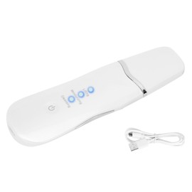 Rechargeable Ultrasonic Skin Scrubber Blackhead Removal Face Pore Cleaner Machine (White)