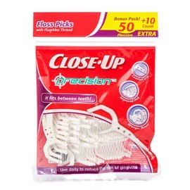 Close-Up Close Up Precision Dental Floss Picks 60 Count Pack Of 2 Clean Teeth