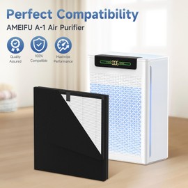 2 Pack A-1 Replacement Filter Compatible with AMEIFU A-1 Air Purifiers for Home Large Room, 3-in-1 True HEPA Filters & Washable Carbon Pre-filters
